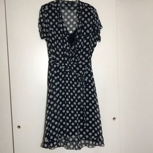 Navy blue polka dot MSK dress